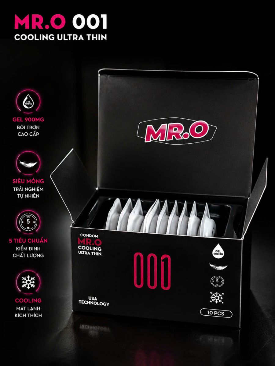Bao cao su MR.O Cool Ultra Thin siêu mỏng chân thật